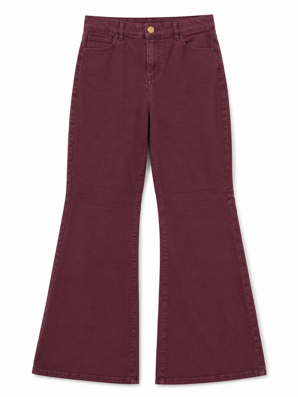 Ann Taylor High-Rise Wide-Leg Pants in Burgundy
